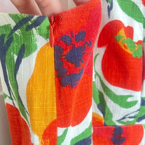 Tyler Boe Floral Poppy Linen Shift Dress Size XS pockets lined blend. #087 - Picture 11 of 17